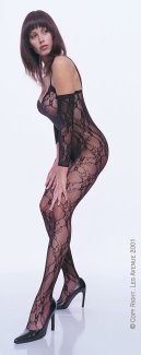 Lace bodystocking w/open crotch