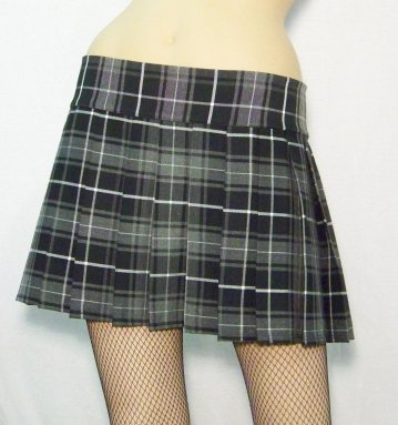 Black & Gray Plaid Skirt