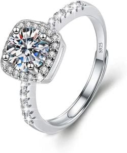 Moissanite "Diamond" Adjustable Ring