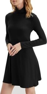 Mock Turtleneck Swing Dress