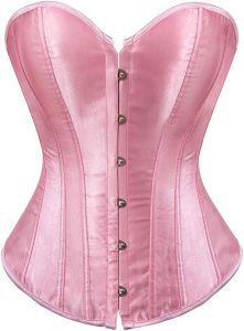 Pink Satin Over Bust Corset