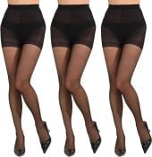 3 Pack Control Top Pantyhose Assorted Colors