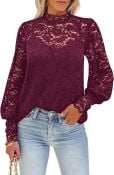 High Neck Lace Blouse With Cami