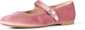 Pink Velvet MaryJane Flats