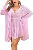Lacy Pink Boudoir Set