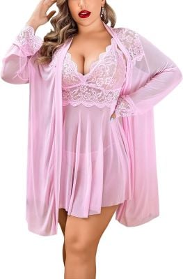 Lacy Pink Boudoir Set