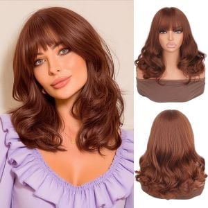 16" Shoulder Length Wig With Bangs Asst. Colors