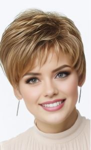 Brown and Blonde Mix Pixie Cut Wig