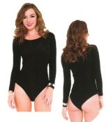 Opaque Long Sleeve Bodysuit Teddy
