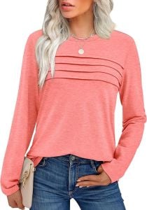 Pleated Tunic Blouse Asst. Colors