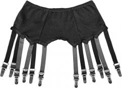 Retro 12 Strap Garter Belt Black or White
