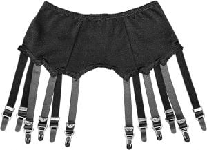 Retro 12 Strap Garter Belt Black or White