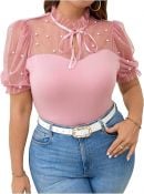 Sweetheart Blouse With Pearl Accents Assorted Colors