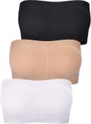 3 Pack Lightly Padded Bandeau Bras