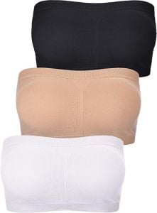 3 Pack Lightly Padded Bandeau Bras