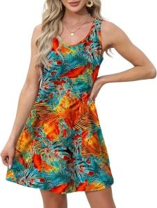 Patterned Sun Dress With Pockets
