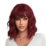 Wine Red Curly Bob