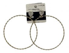 Extra Large Hoop And Heart Clip Ons