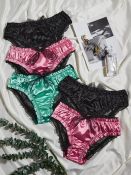 2-Pack Satin Panties With Sheer Back