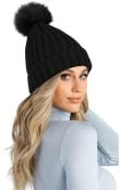Black Knit Hat With Built In Wig