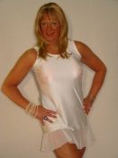 Tank Dress With Mesh Ruffle Bottom
