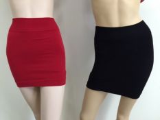 Two Pack Black And Red Mini Skirts